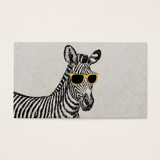 Een leuke grappige schets met een trendy bril. visitekaartjes (Voorkant)