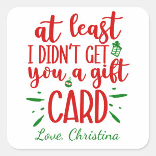 Een leuke grappige typografie Kerstcadeau tags Xma Vierkante Sticker