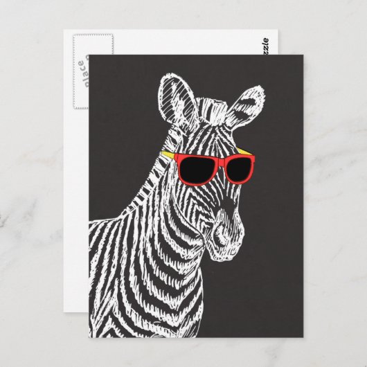 Een leuke, grappige, witte schets met een bril briefkaart (Voorkant / Achterkant)