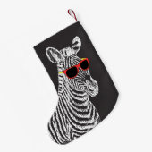 Een leuke, grappige, witte schets met een bril kleine kerstsok (Achterkant (Hangend))