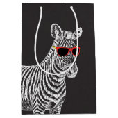 Een leuke, grappige, witte schets met een bril medium cadeauzakje (Voorkant)