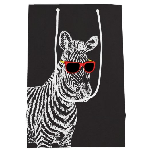 Een leuke, grappige, witte schets met een bril medium cadeauzakje (Achterkant)