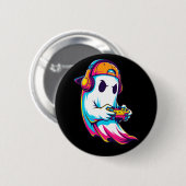 Een leuke Halloween Ghost Gamer Ronde Button 5,7 Cm (Voorkant /achterkant)
