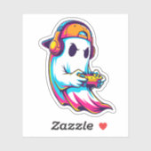 Een leuke Halloween Ghost Gamer Sticker (Vel)