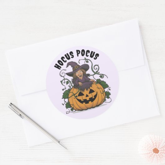 Een leuke Halloween Witch Sticker (Envelop)