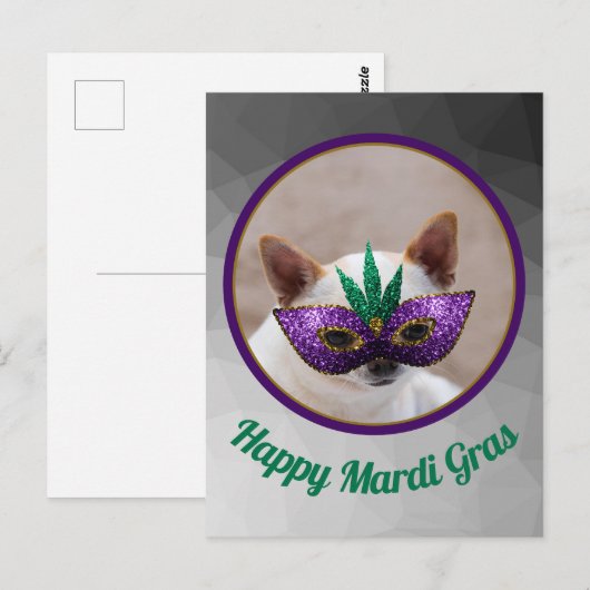Een leuke Happy Mardi Gras-foto van een fijn maske Briefkaart (Voorkant / Achterkant)