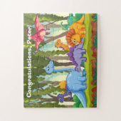Een leuke illustratie van dinosaurussen in een oer legpuzzel (Verticaal)