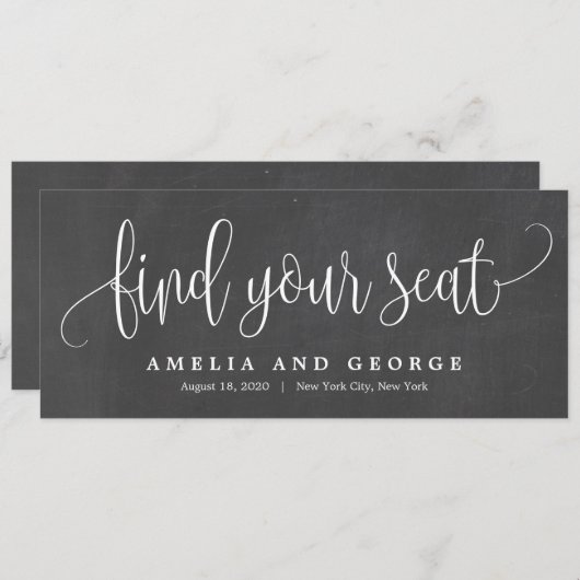 Een leuke kalligrafie vind je Kaart in je stoel (Voorkant / Achterkant)