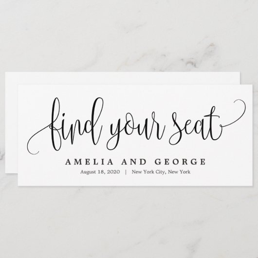 Een leuke kalligrafie vind je Kaart in je stoel (Voorkant / Achterkant)