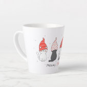 Een leuke kat met gnoompet voor kerstmis. latte mok (Linkerhoek)