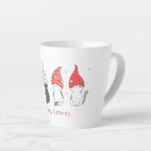 Een leuke kat met gnoompet voor kerstmis. latte mok (Rechterhoek)