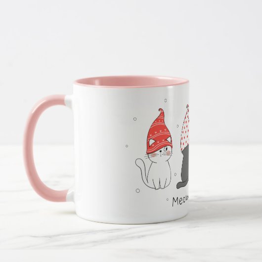 Een leuke kat met gnoompet voor kerstmis. mok (Links)