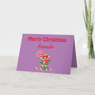 Een leuke Kerstkaart Safari Aap Kaart
