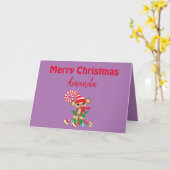 Een leuke kerstkaart voor Safari Monkey Kaart (Gele Bloem)