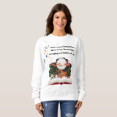 Een leuke kerstman die boeken levert voor het Shir Trui (Voorkant volledig)