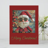 Een leuke kerstman Kaart (Staand voorkant)