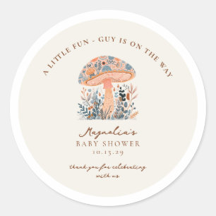 Een leuke kleine vent komt eraan Baby Shower Clas Ronde Sticker