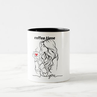 Een leuke koffie tijd tweekleurige koffiemok