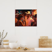 Een leuke Miami avond met vrienden Poster (Keuken)