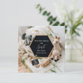 Een leuke minimale neutrale zwangerschapsaankondig kaart (Staand voorkant)