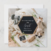 Een leuke minimale neutrale zwangerschapsaankondig kaart (Voorkant)