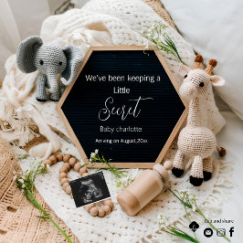 Een leuke minimale neutrale zwangerschapsaankondig kaart