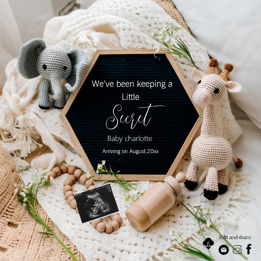 Een leuke minimale neutrale zwangerschapsaankondig kaart