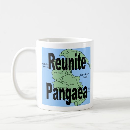 Een leuke mok "Reunite Pangaea" (Links)