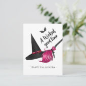 Een leuke, ondeugende Halloween Briefkaart (Staand voorkant)