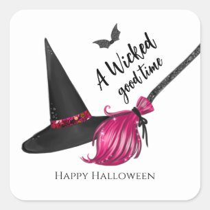 Een leuke, ondeugende tijd Gelukkig Halloween Vierkante Sticker