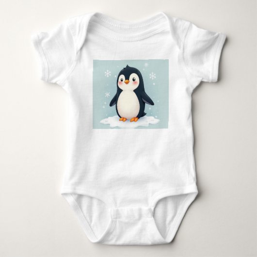 een leuke pinguïn Baby Bodysuit (Voorkant)