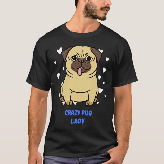 een leuke pug . pug leven. Lang 786 T-shirt (Voorkant)