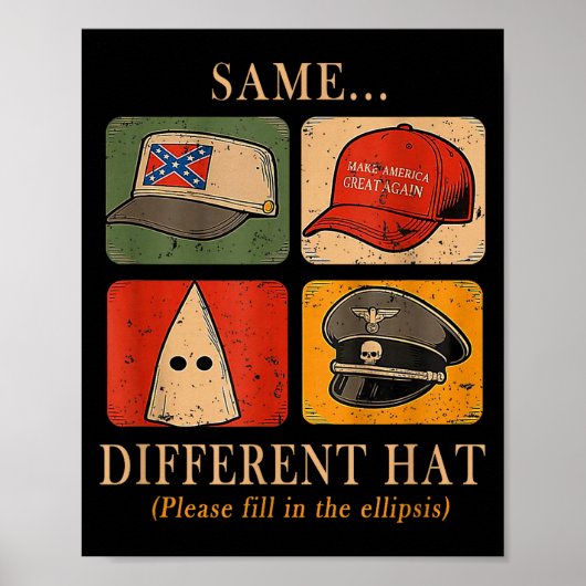 Een leuke puzzel, dezelfde...andere hoed, grappig poster (Voorkant)