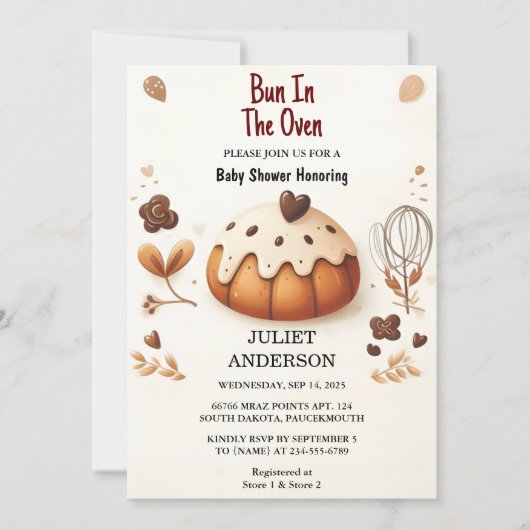 Een leuke retro boho taartbroodje in de oven Baby  Kaart (Voorkant)