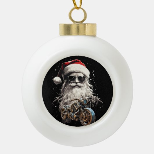 EEN LEUKE RIT VOOR DE KERSTMAN KERAMISCHE BAL ORNAMENT (Voorkant)
