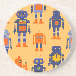 Een leuke robot en een leuke maaltijd zandsteen onderzetter