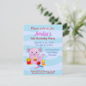 Een leuke uitnodiging voor Axolotl Birthday (Staand voorkant)