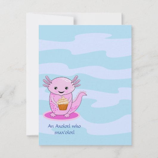 Een leuke uitnodiging voor Axolotl Birthday (Achterkant)