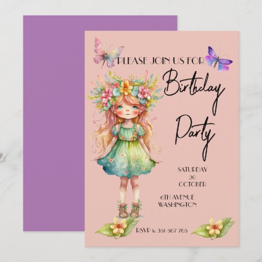 Een leuke uitnodiging voor een feestdag (Voorkant / Achterkant)