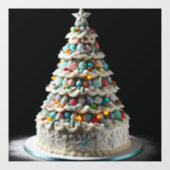 Een leuke viering van de kerstboom taart raamsticker (Vel)