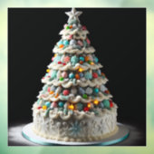 Een leuke viering van de kerstboom taart raamsticker (Vel 3)