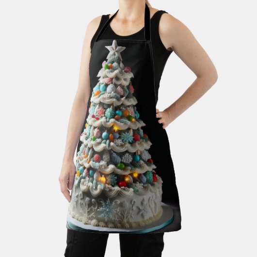 Een leuke viering van de kerstboom taart schort (Insitu)