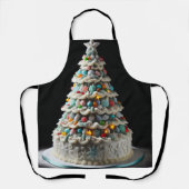 Een leuke viering van de kerstboom taart schort (Voorkant)