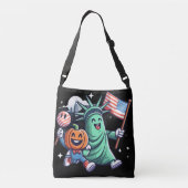 Een leuke viering van Halloween en de Verenigde St Crossbody Tas (Achterkant)