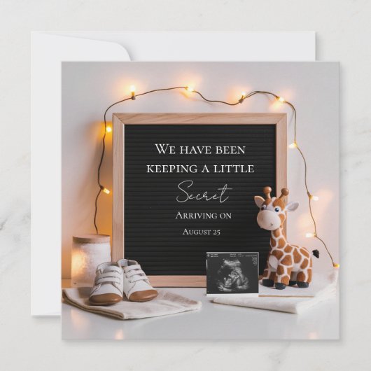 Een leuke vreugdevolle baby giraffe zwangerschapsa kaart (Voorkant)