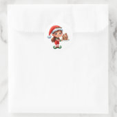 Een leuke vrouw Elf met een peperkoekhuis Ronde Sticker (Tas)