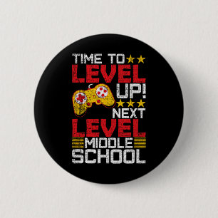 Een level omhoog gaan Middelbare School Video Game Ronde Button 5,7 Cm