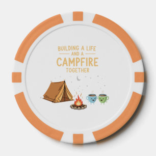 Een leven en een kampvuur opbouwen samen Schatti Poker Chips