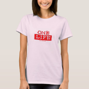 ÉÉN LEVEN. GEEN ENCORE (rood) T-shirt