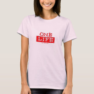 ÉÉN LEVEN. GEEN ENCORE (rood) T-shirt